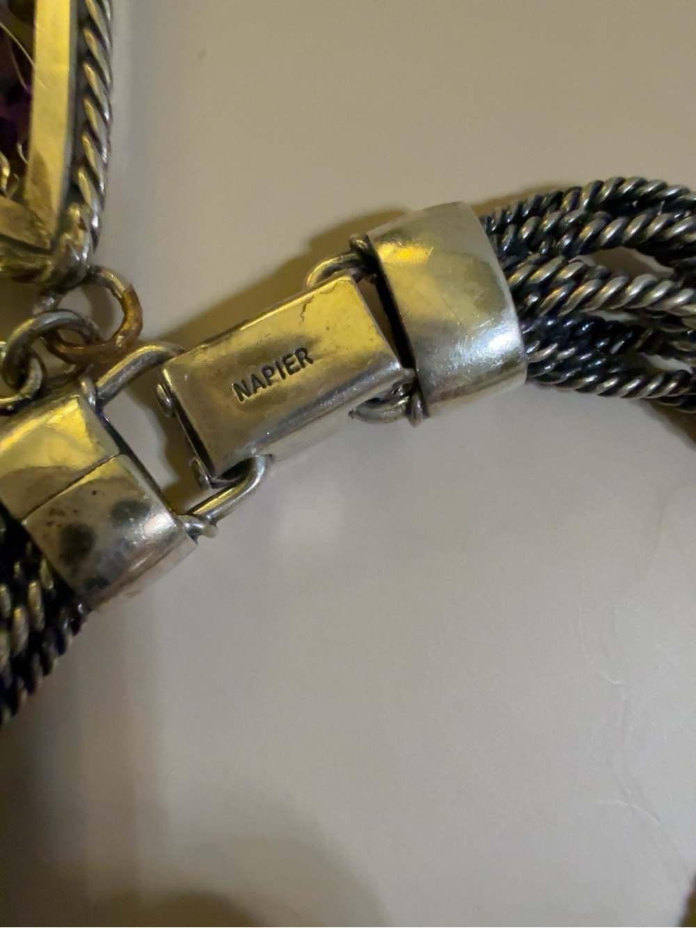 Vintage Napier Silver Tone Multi-Strand Brac - Picture 3 of 3